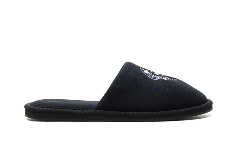 Chrome Hearts Embroidered Horseshoe Hotel Slides “Black / White” (CHRM1480)