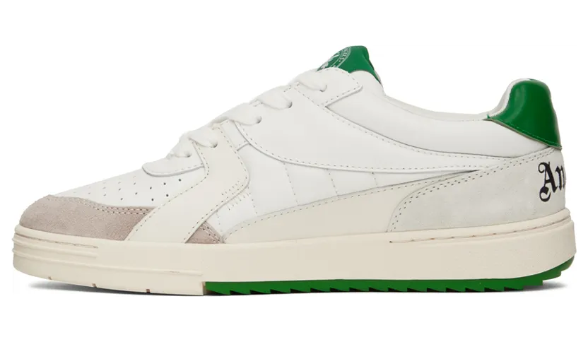 Palm Angels White & Green University Sneakers (PMIA078F22LEA0010155) (3)