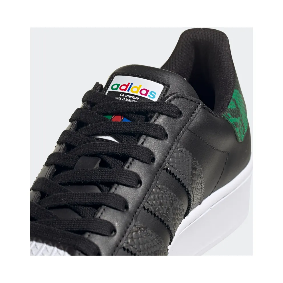 adidas Superstar Bold Core Black / Grey Six / Green (FW3697)