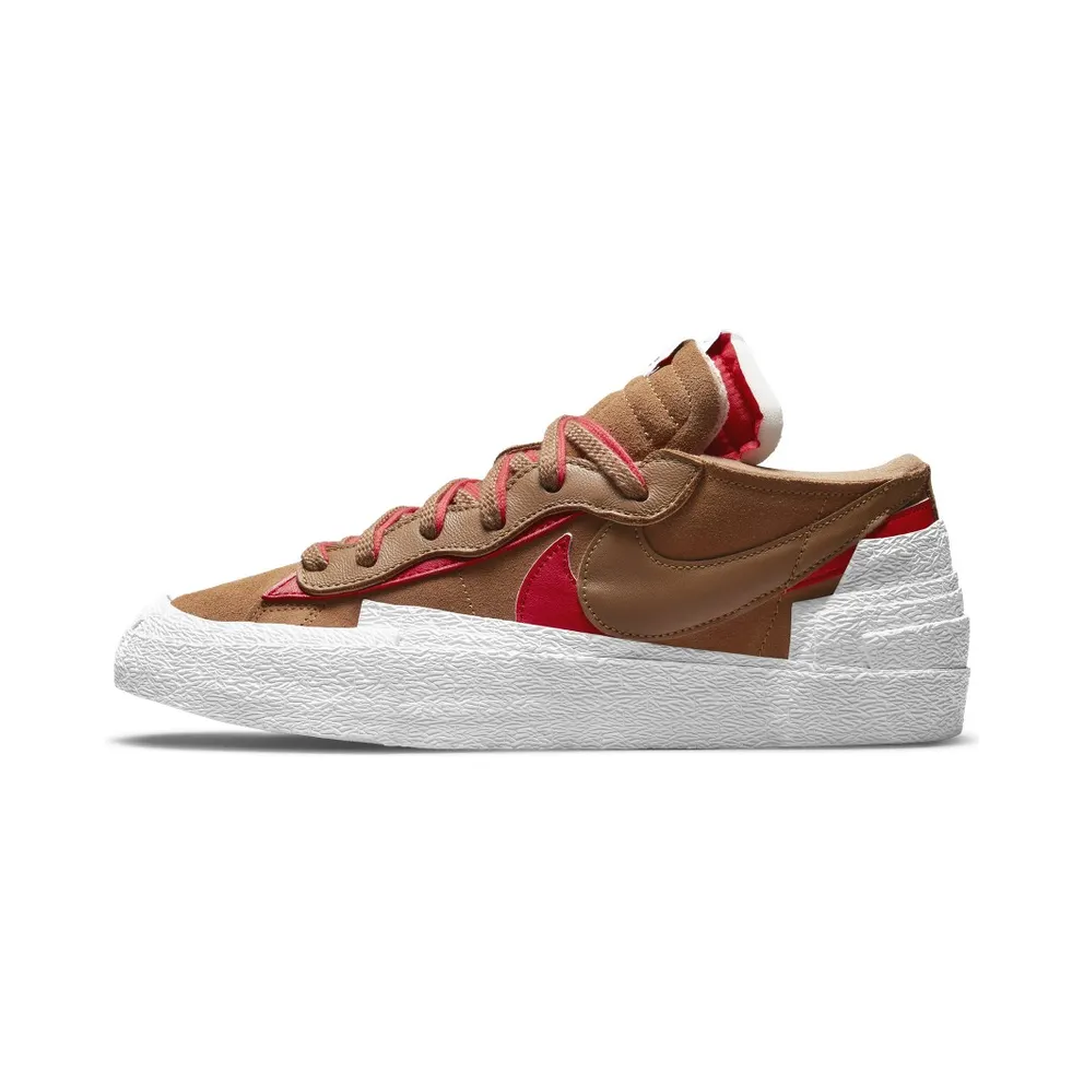 Nike x sacai Blazer Low British Tan (2021) – “Brtitish Tan / White / University Red” (DD1877-200)