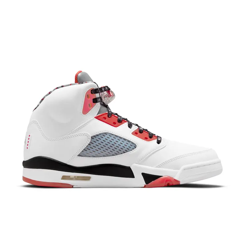 Air Jordan 5 Quai 54 White University Red Black (2021) (DJ7903-106)