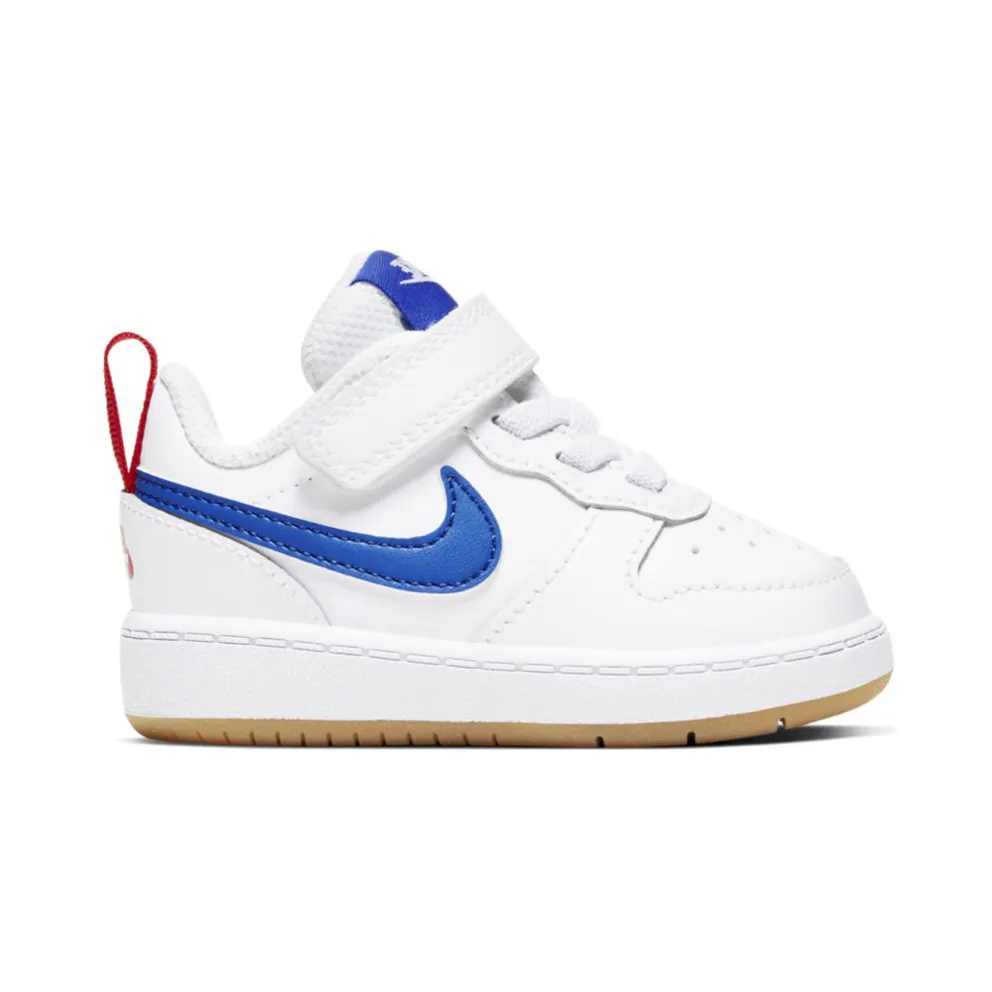Nike Court Borough Low 2 White Pacific Blue (TD) White/University Red/Gum Light Brown (BQ5453-109)