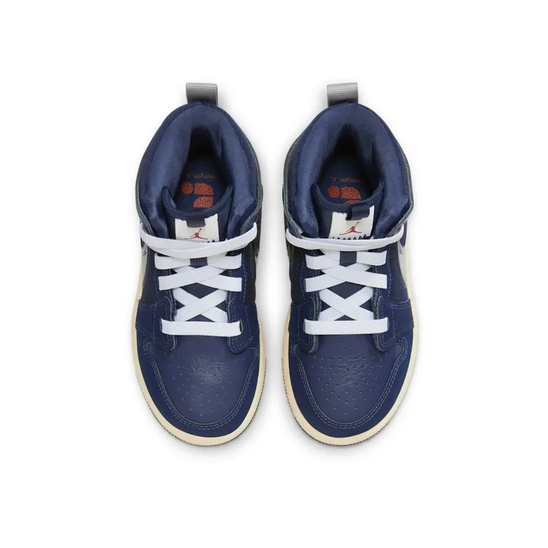 Jordan 1 Mid RM EasyOn Midnight Navy Varsity Red Muslin Atmosphere Grey (FQ1282-400)
