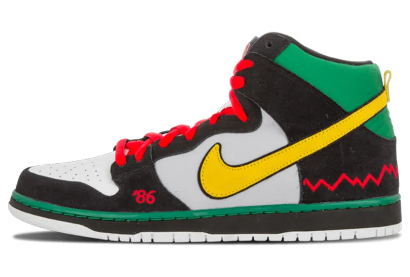 Nike Dunk High Pro Premium SB ‘Mcrad’ Black/Vivid Sulfur-Wolf Grey (554673-001)