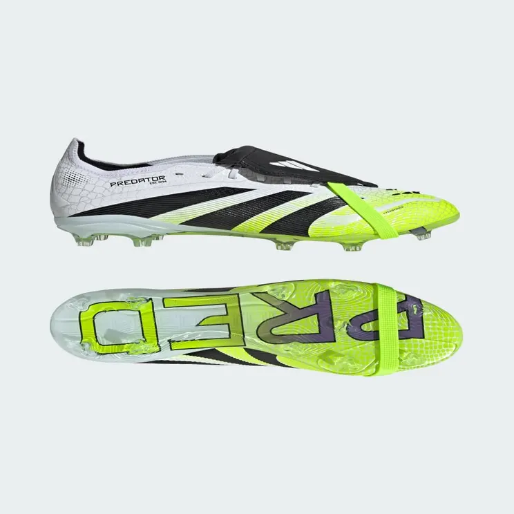 adidas Predator Elite Fold-over Tongue Firm Ground Boots Kids “Cloud White / Core Black / Lucid Lemon” (JP9915)