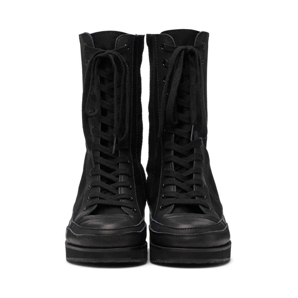 Yohji Yamamoto Black Canvas Heeled High Top (FX-E03-062)