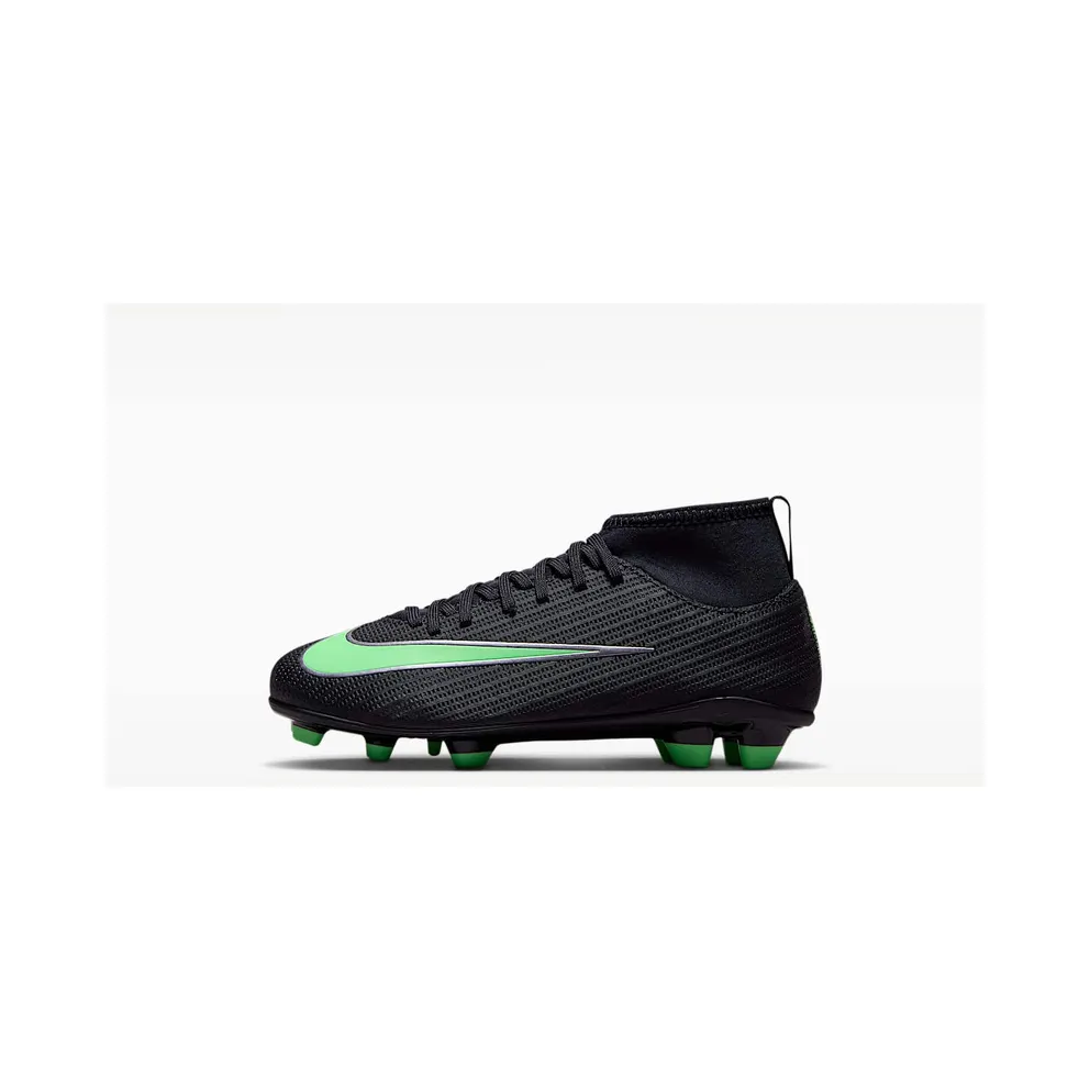 Nike Jr. Mercurial Superfly 11 Club ‘ Multi-Ground High-Top “Black/Black/Illusion Green” (IU1795-001)