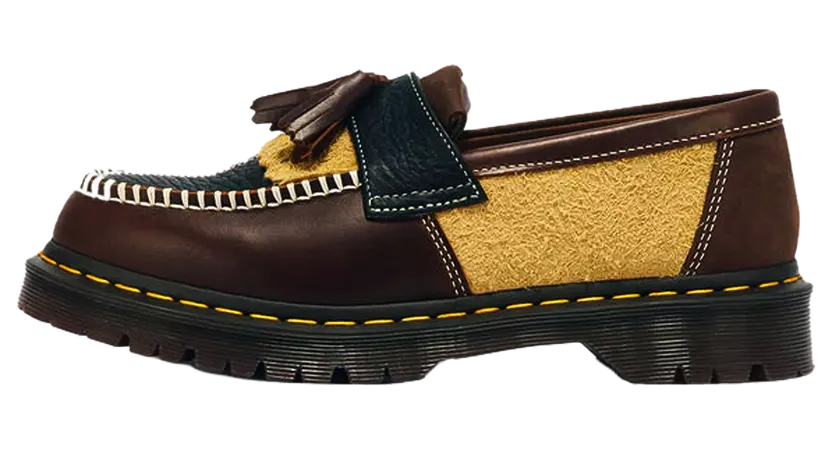 Dr Martens Adrian PWRK Patchwork Loafers “Butterscotch Dark Brown” (43585960)