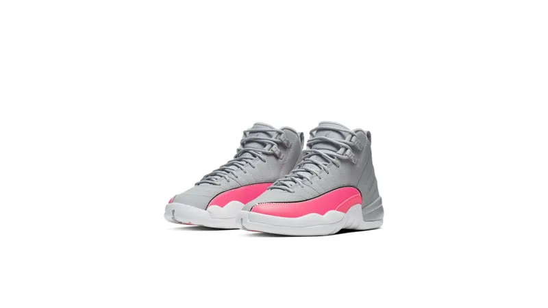 Jordan 12 Retro Wolf Grey Racer Pink (GS) Wolf Grey/Racer Pink-Black (510815-060)