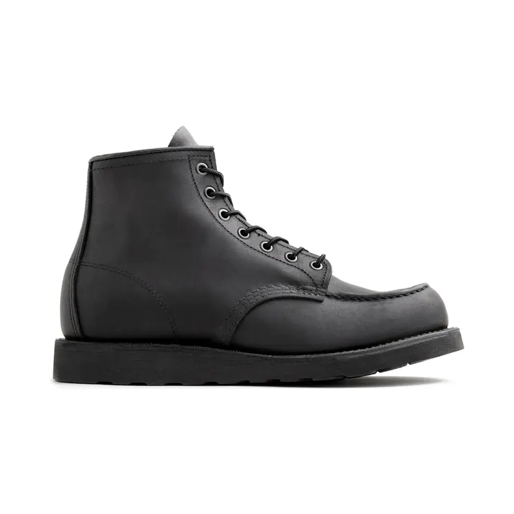 Red Wing Shoes Classic Moc 6-Inch Boot Heritage #8074 Black Harness Leather (08074-BLACK)