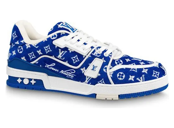 Louis Vuitton Trainer Blue Monogram Textile (1ABFRQ)