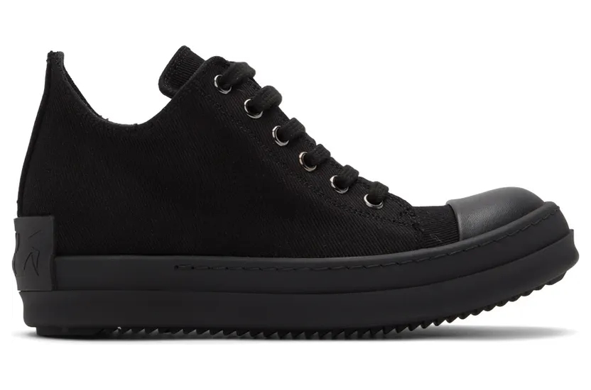 Rick Owens Drkshdw Black License Plate Low Sneakers (DS01B7802 DMEH1)