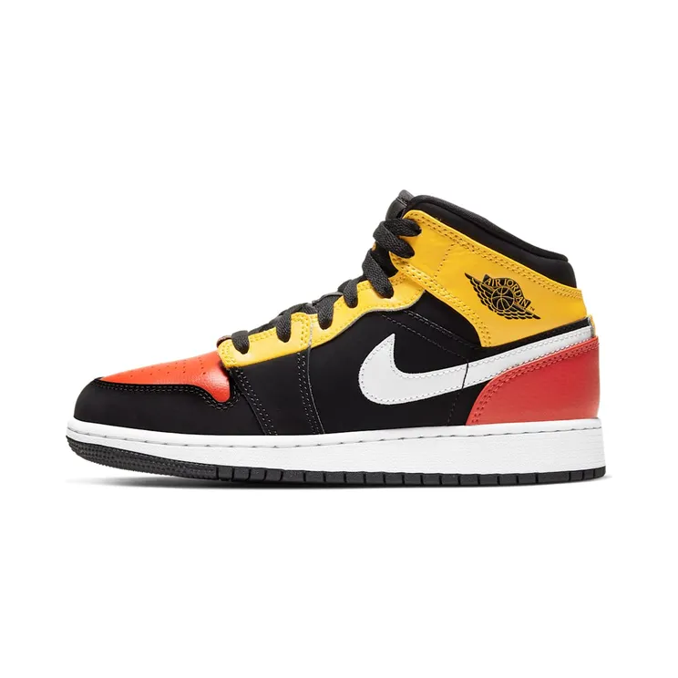Jordan 1 Mid Black Amarillo Team Orange (GS)