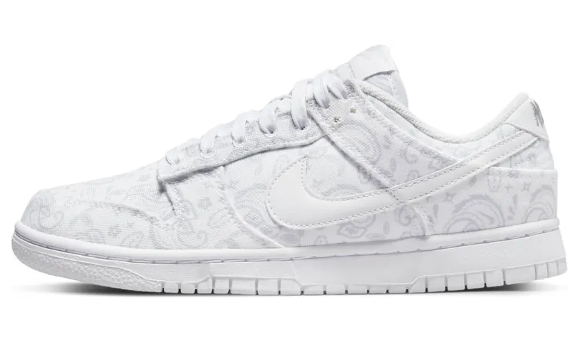 Nike Dunk Low White Paisley (W) – “White / Grey Fog-white” (DJ9955-100)