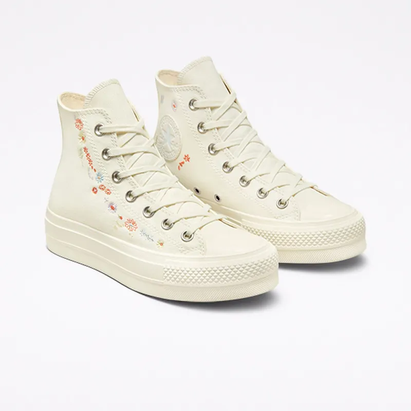 Converse Chuck Taylor All Star Lift Platform Embroidered Floral Egret/multi/egret (A01586C)