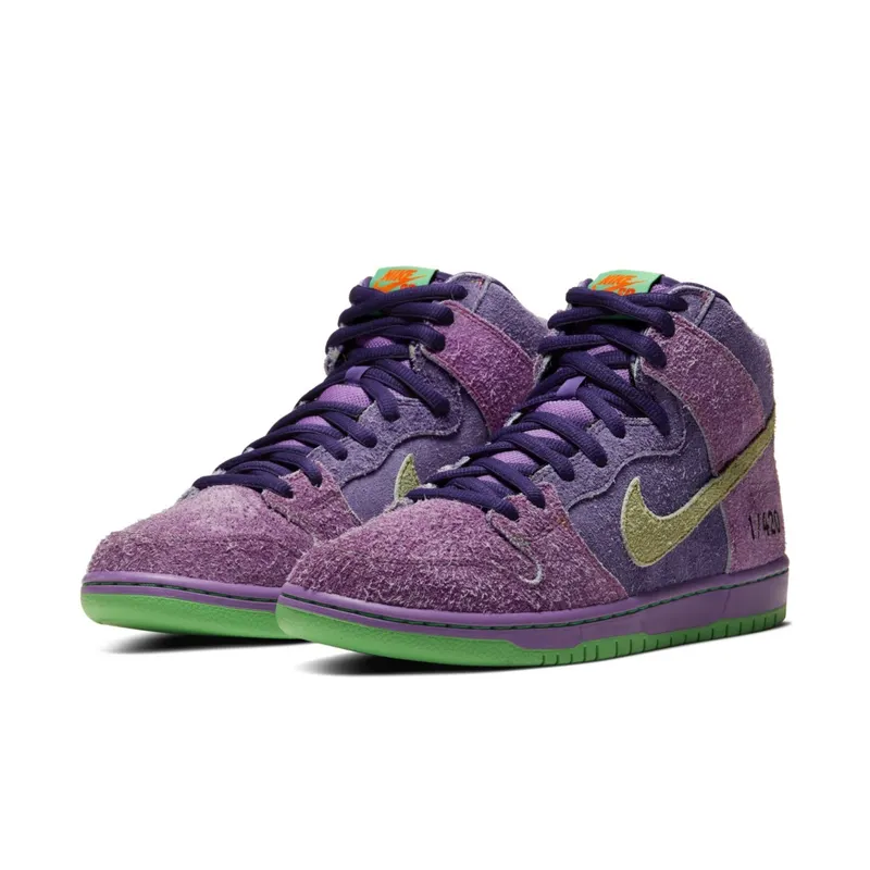 Nike SB Dunk High Reverse Skunk 420 (Regular Box) Purple/Purple/Green (CW9971-500)