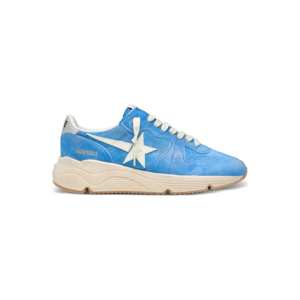 Golden Goose Running Sole aus blauem Wildleder mit weißem Stern (GMF00126F008544)
