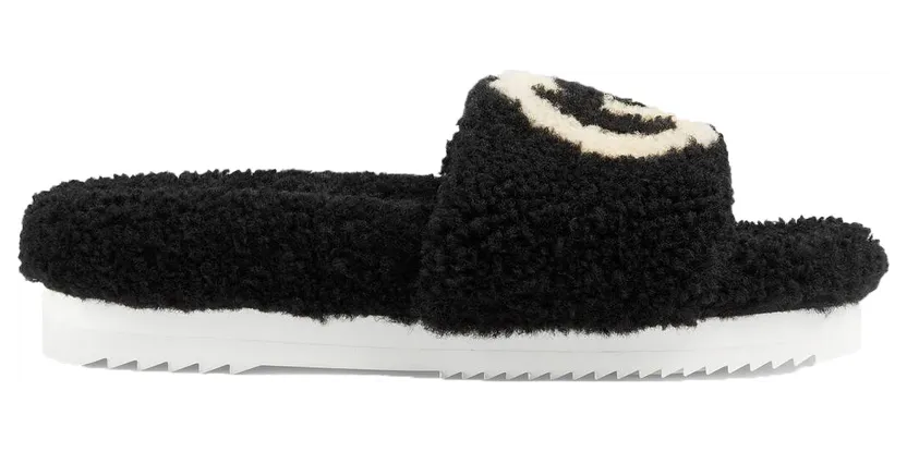 Gucci Slide Interlocking G Wool Black (W) (_646225 D0L00 1046)