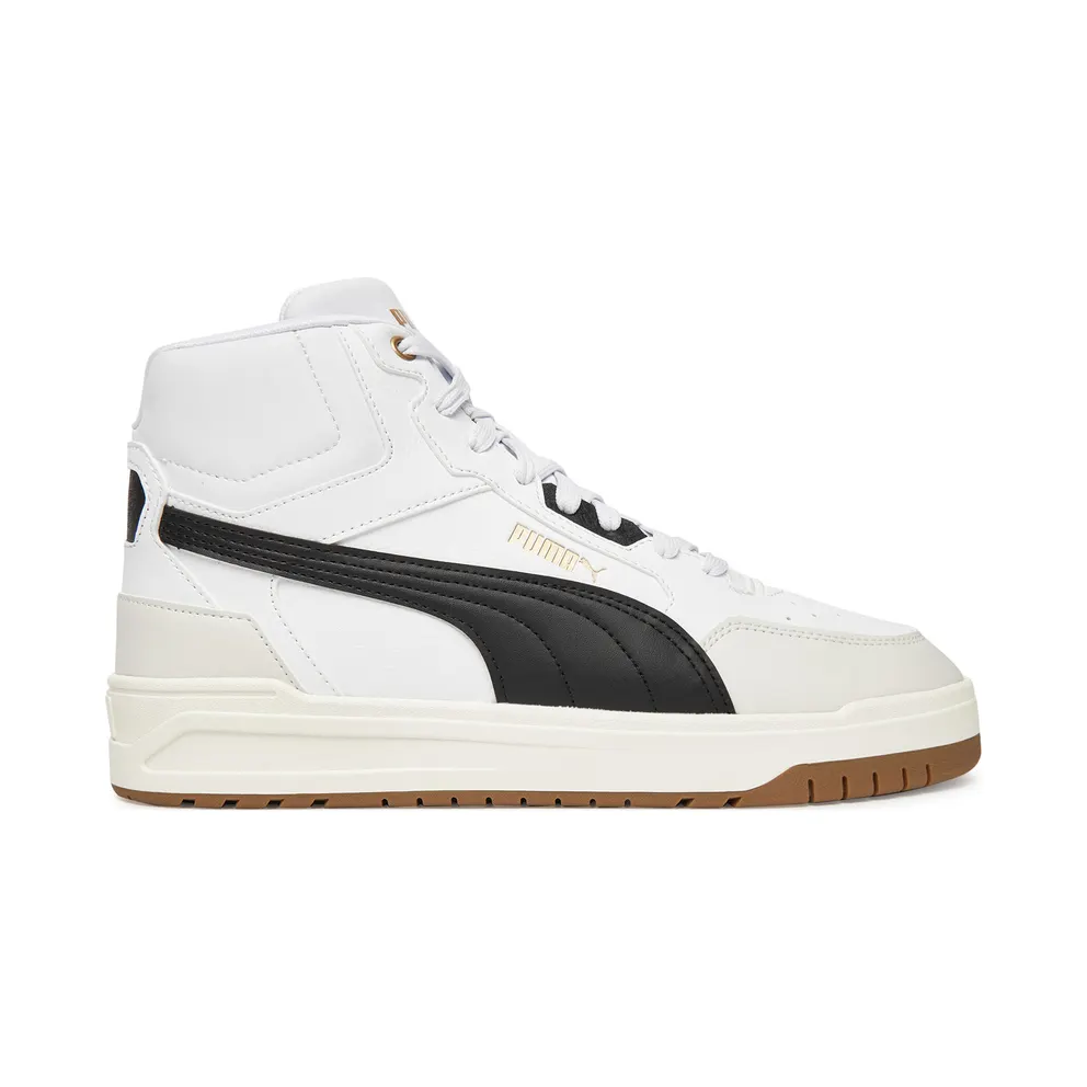 Puma Shuffle Downtown Mid Sneaker 01 – PUMA white/PUMA black/PUMA gold 38.5 Men, White (402598)
