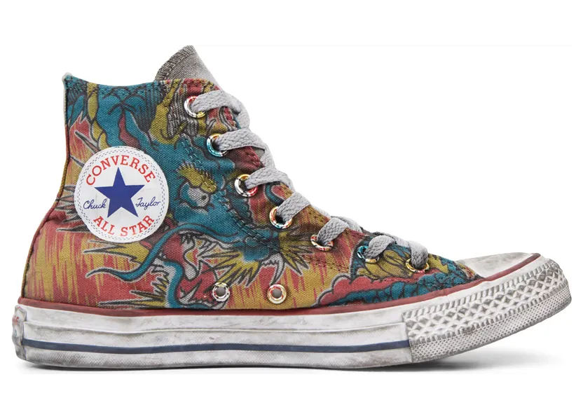 Converse Chuck Taylor All Star Dragon Tattoo High Top Optical White/dragon Tattoo (165777C)