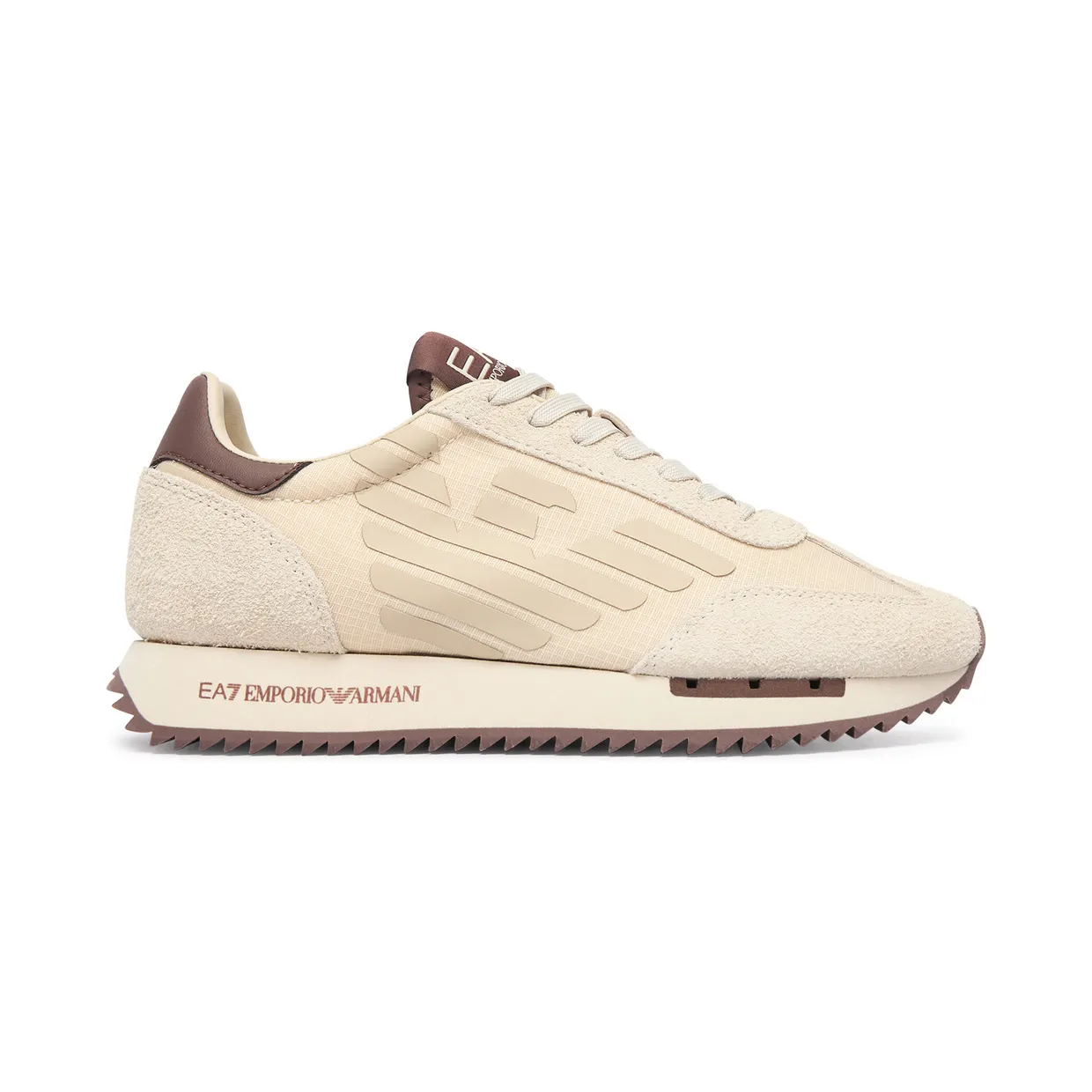 Ea7 Emporio Armani logo-patch panelled sneakers – Beige (7X000870AF28085) (5)