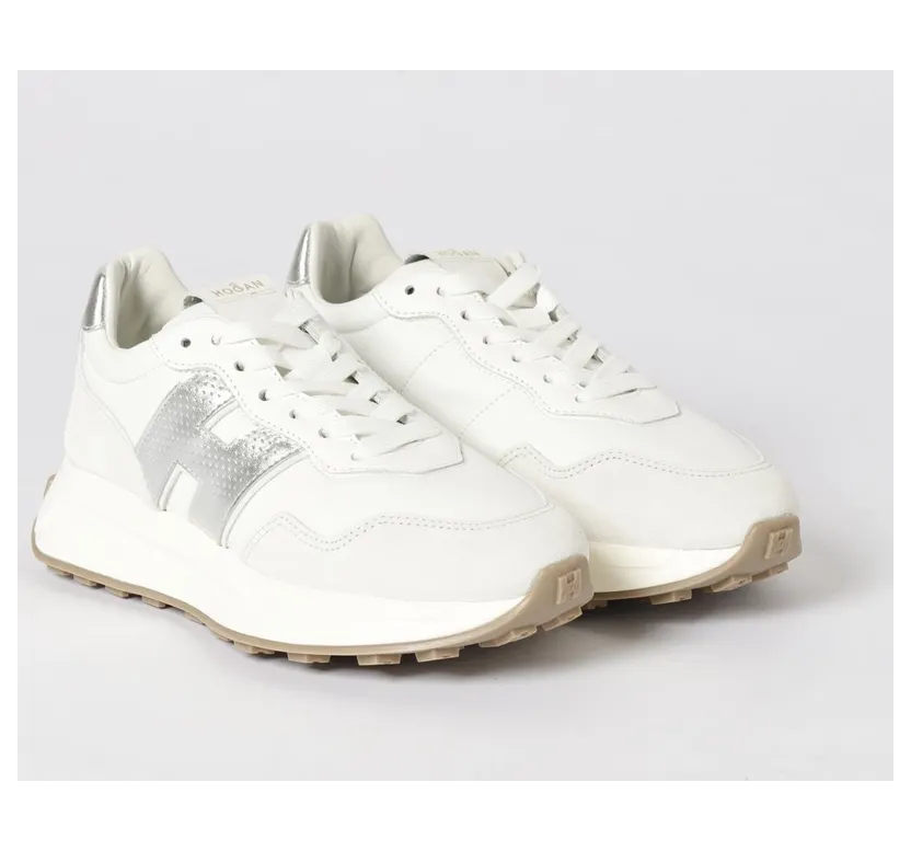 Hogan H641 Suede and Nylon Sneakers White (HXW6410EH4PUNI0351)