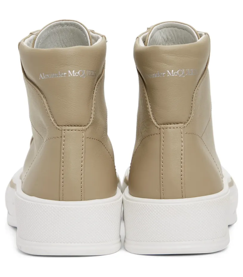 Alexander McQueen Beige High-Top Sneakers (682401WIB63) (4)