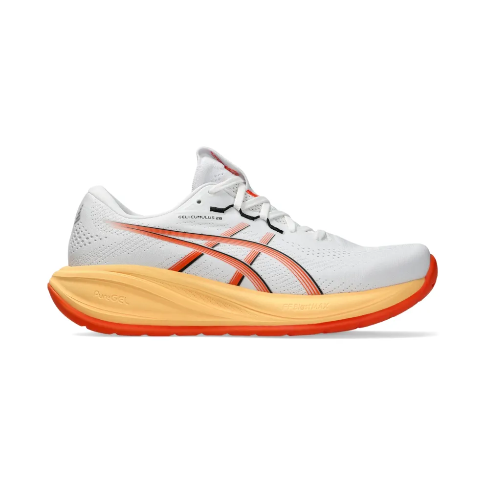 ASICS GEL-CUMULUS 28 “White / Energy Orange” (1011C143-101)