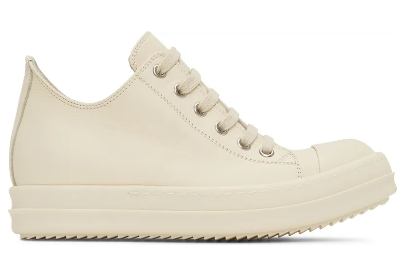 Rick Owens Off-White Full Grain Low Sneakers (RP01B4891 LPO)