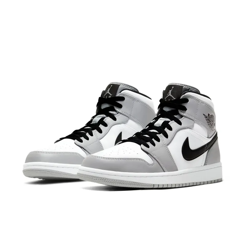 Jordan 1 Mid Light Smoke Grey Light Smoke Grey/Black-White (554724-092)