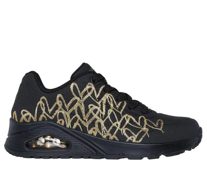 Skechers JGoldcrown: UNO – Golden Heart Sneaker Black/Gold