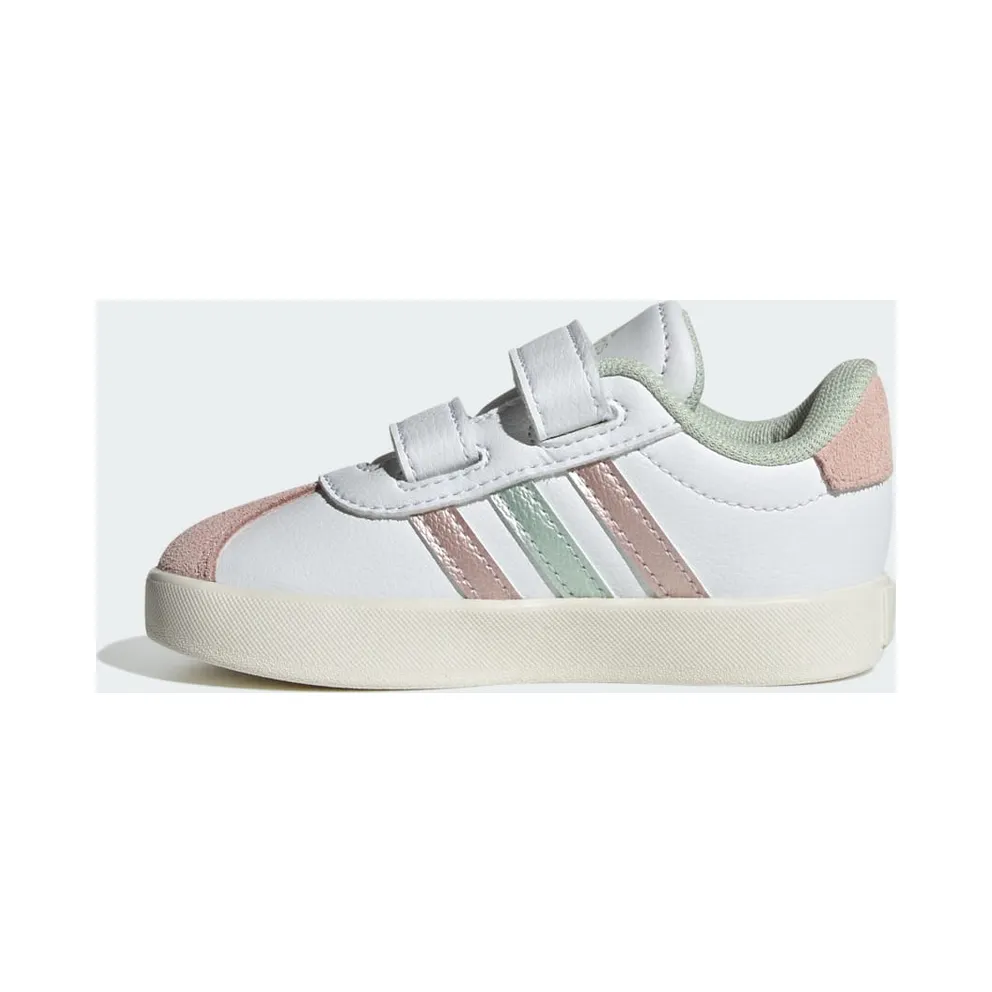 Adidas VL Court 3.0 Skateboard Shoes Kids Cloud White / Linen Green Met. / Sandy Pink Met. (IH4951)