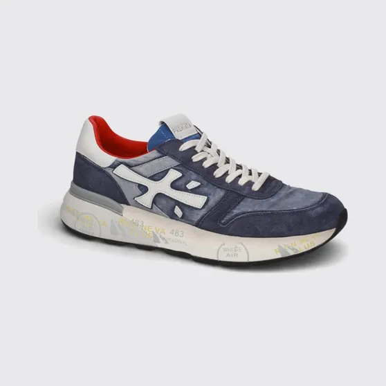 Premiata Mick Suede and Nylon Sneakers Blue (MICK8006)