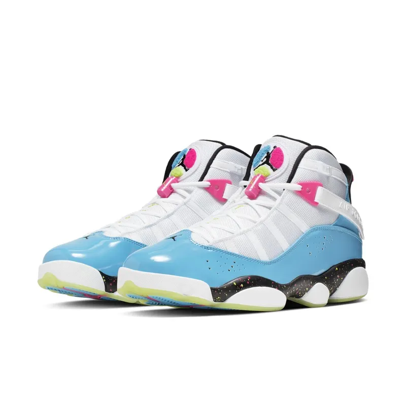 Jordan 6 Rings White Light Blue Fury Cyber White/Light Blue Fury-Cyber-Hyper Pink (CK0018-100)