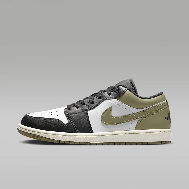 Air Jordan 1 Low “Black Toe Medium Olive” (553558-092)