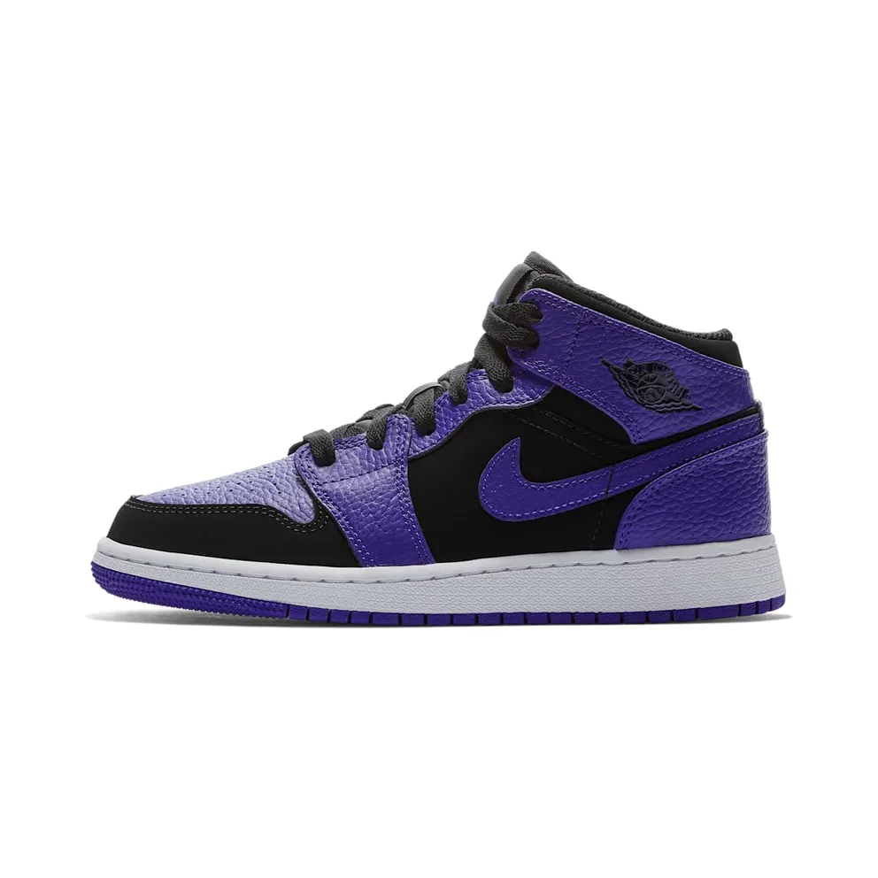Jordan 1 Mid Black Dark Concord (GS)