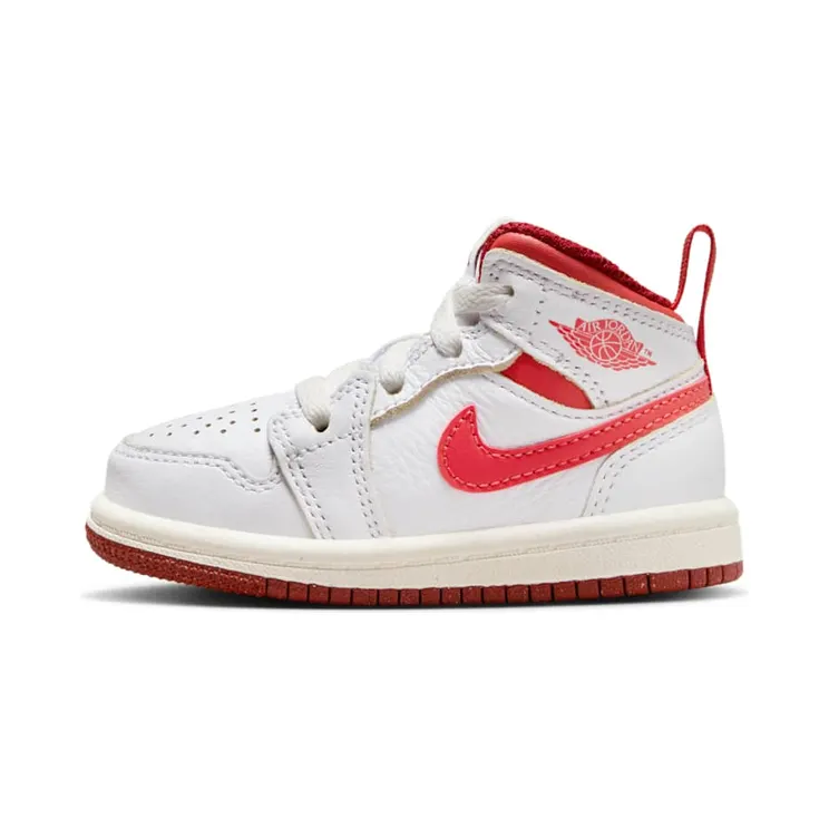 Air Jordan 1 Mid SE TD “White / Dune Red / Sail / Lobster” (FJ3466-160)