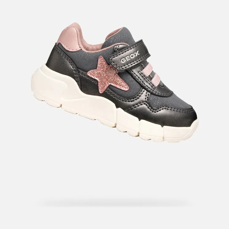 Geox Flexyper Mini “Dark Grey / Lichtroze” (B566NB0AJASC9F8W)