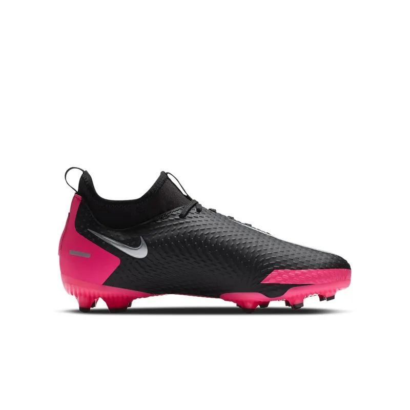 Nike Phantom GT Academy DF MG Black Pink Blast (Kids) Black/Pink Blast-Metallic Silver (CW6694-006)