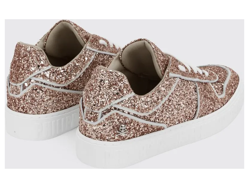 Philipp plein Low Top Glitter Technical Fabric Sneakers with Embroidery Pink (AAASWSC2243PTE003N23) (2)