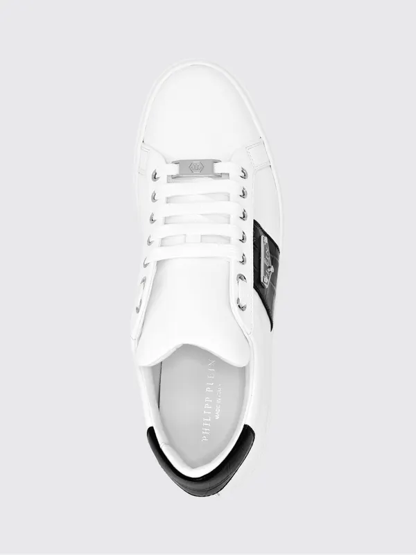 Philipp plein Low-Top Sneakers in Smooth Leather with Applied Side Logo White (LADSUSC0784PLE075N0102) (3)