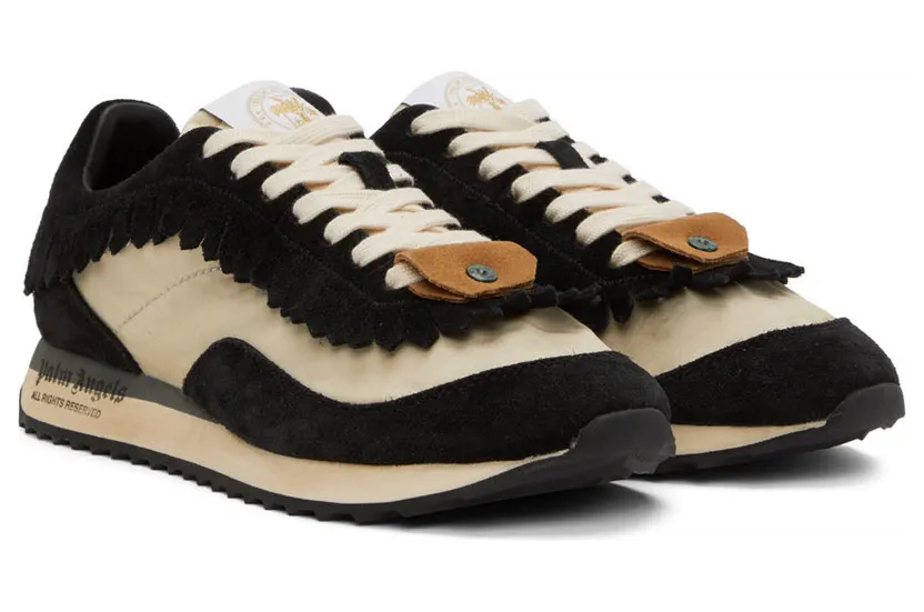 Palm Angels Off-White & Black Fringe Runner Sneakers (PMIA059S22LEA0010110) (4)