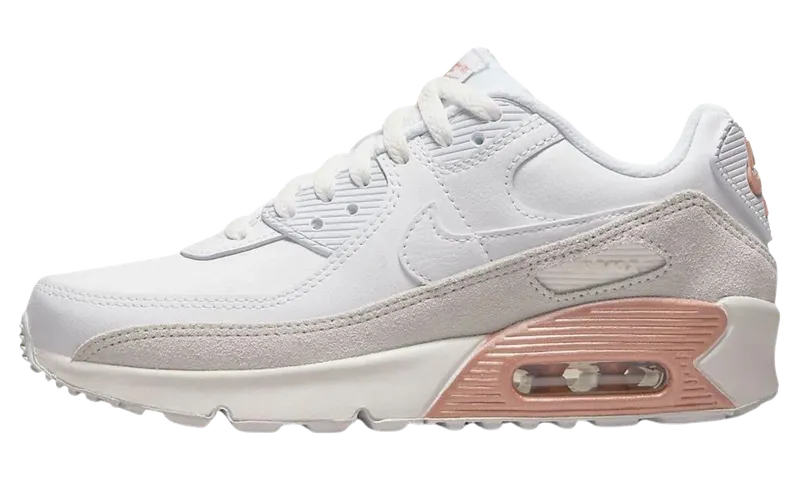 Nike Air Max 90 Leather GS “White Metallic Red Bronze” (CD6864-117)
