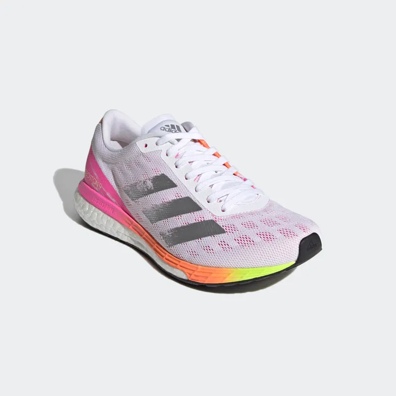 adidas Adizero Boston 9 Cloud White / Silver Metallic / Screaming Pink (H68744)