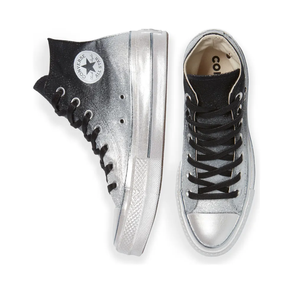 Converse Chuck Taylor All Star Lift High Top Black Silver Stud (569128C)