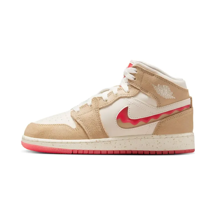 Jordan 1 Mid SE Peanut Butter & Jelly “Desert / Pale Ivory / Fusion Red” (HJ5958-206)
