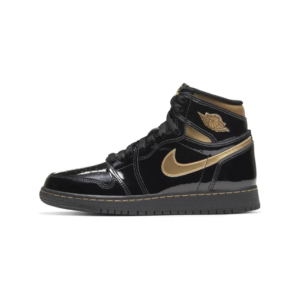 Jordan 1 Retro High Black Metallic Gold 2020 (GS) Black/Black-Metallic Gold (575441-032)