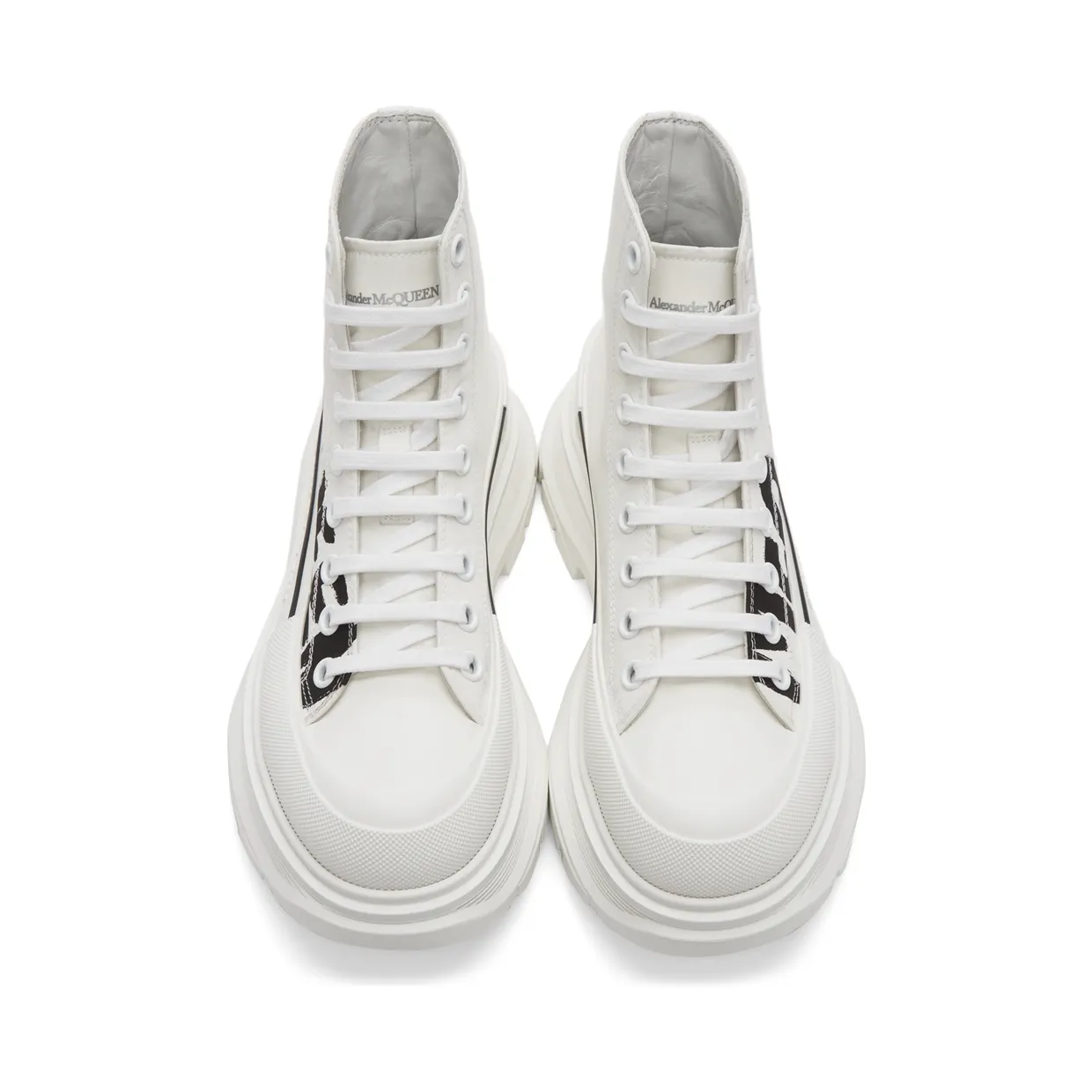 Alexander McQueen White Tread Slick High Sneakers (682420W4RQ2) (5)
