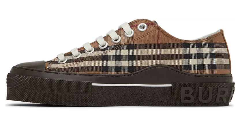 Burberry Brown Cotton Check Sneakers (8056828) (3)