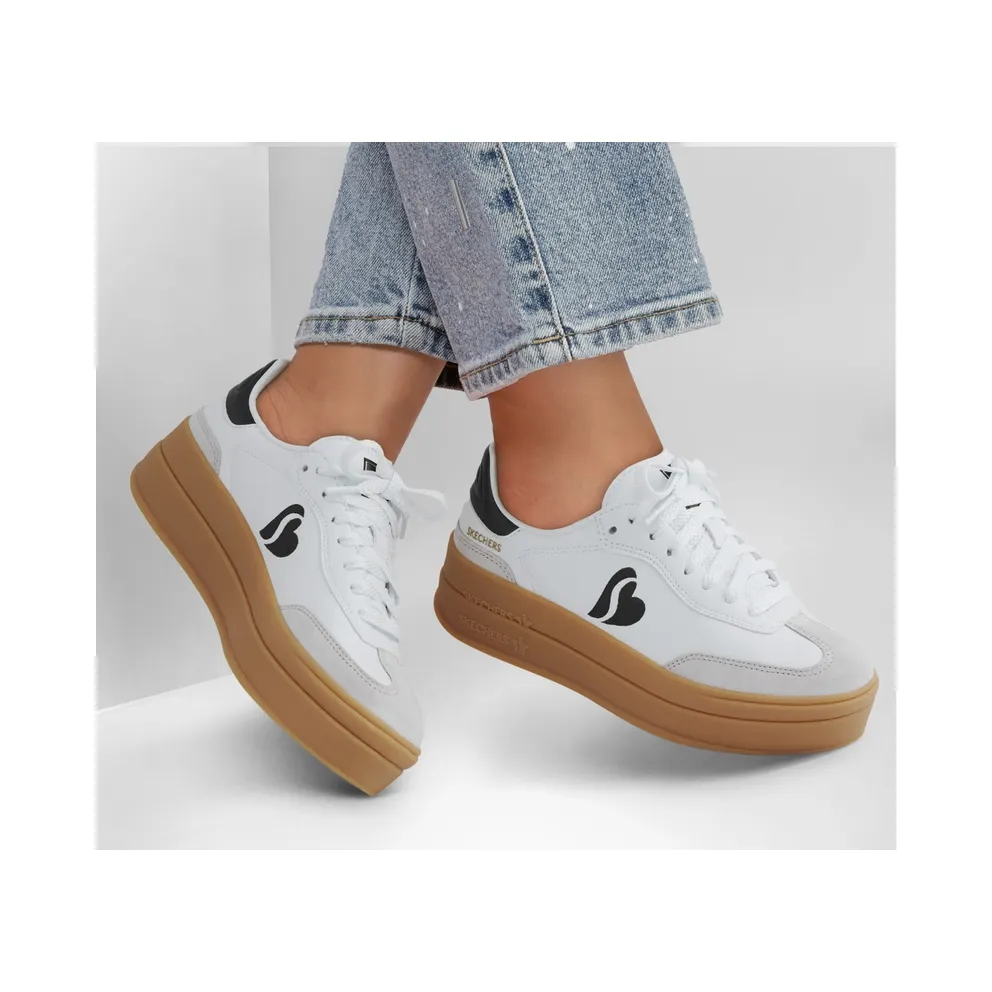Skechers Academy HI – Stacked Hearts Sneaker White/Black